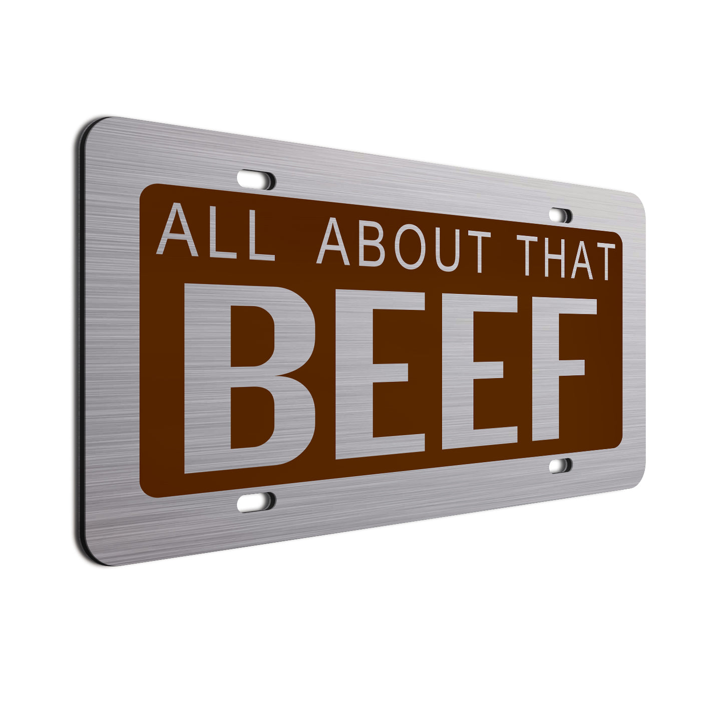  All About That Beef car tag Brown