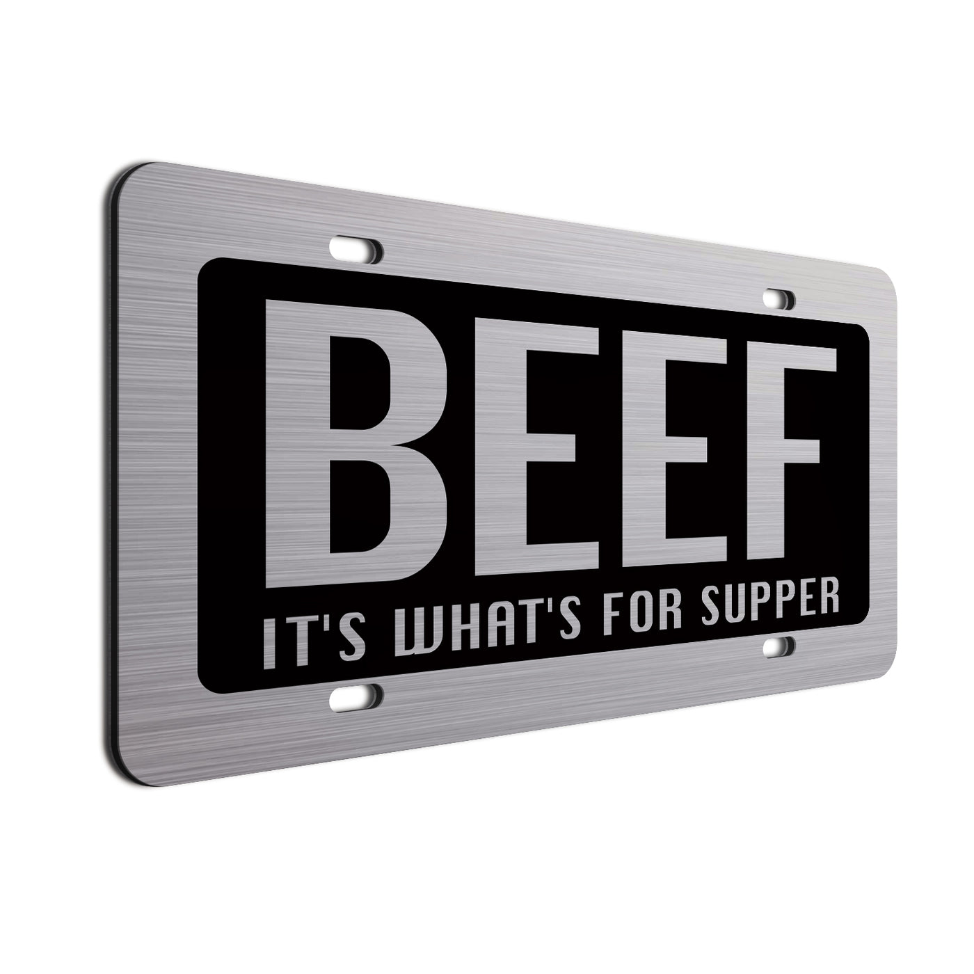  Beef License Plate - It's What's For Supper: Black