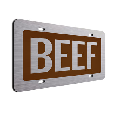 Beef License Plate Brown