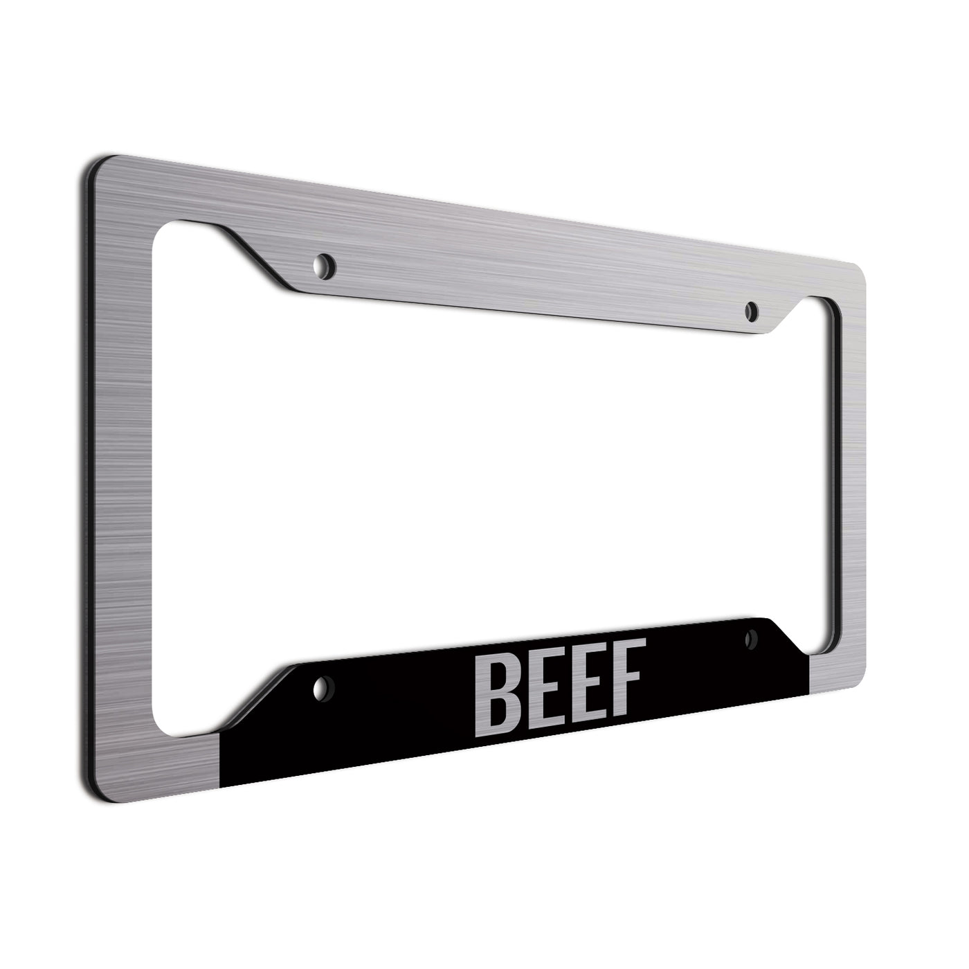 Beef License Plate Frame Black