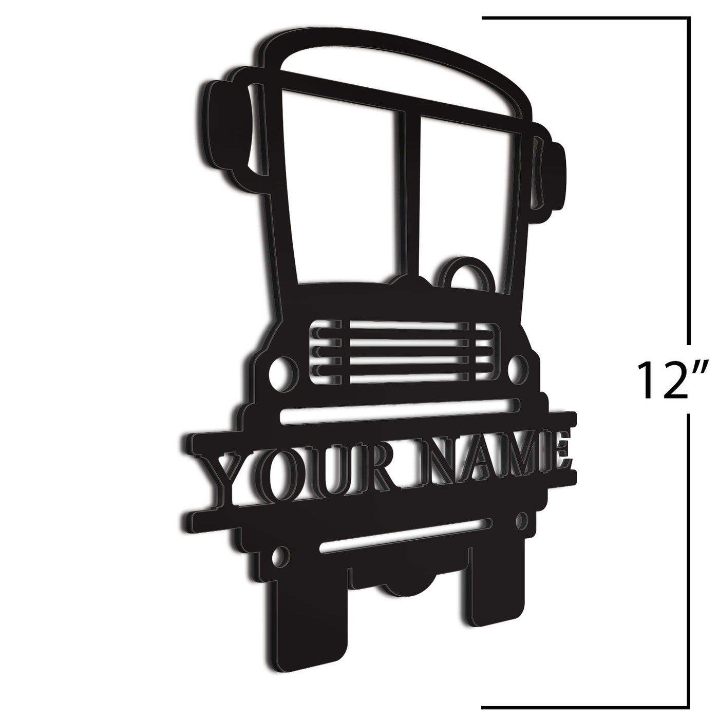 School Bus  Sign Black 12 Inch