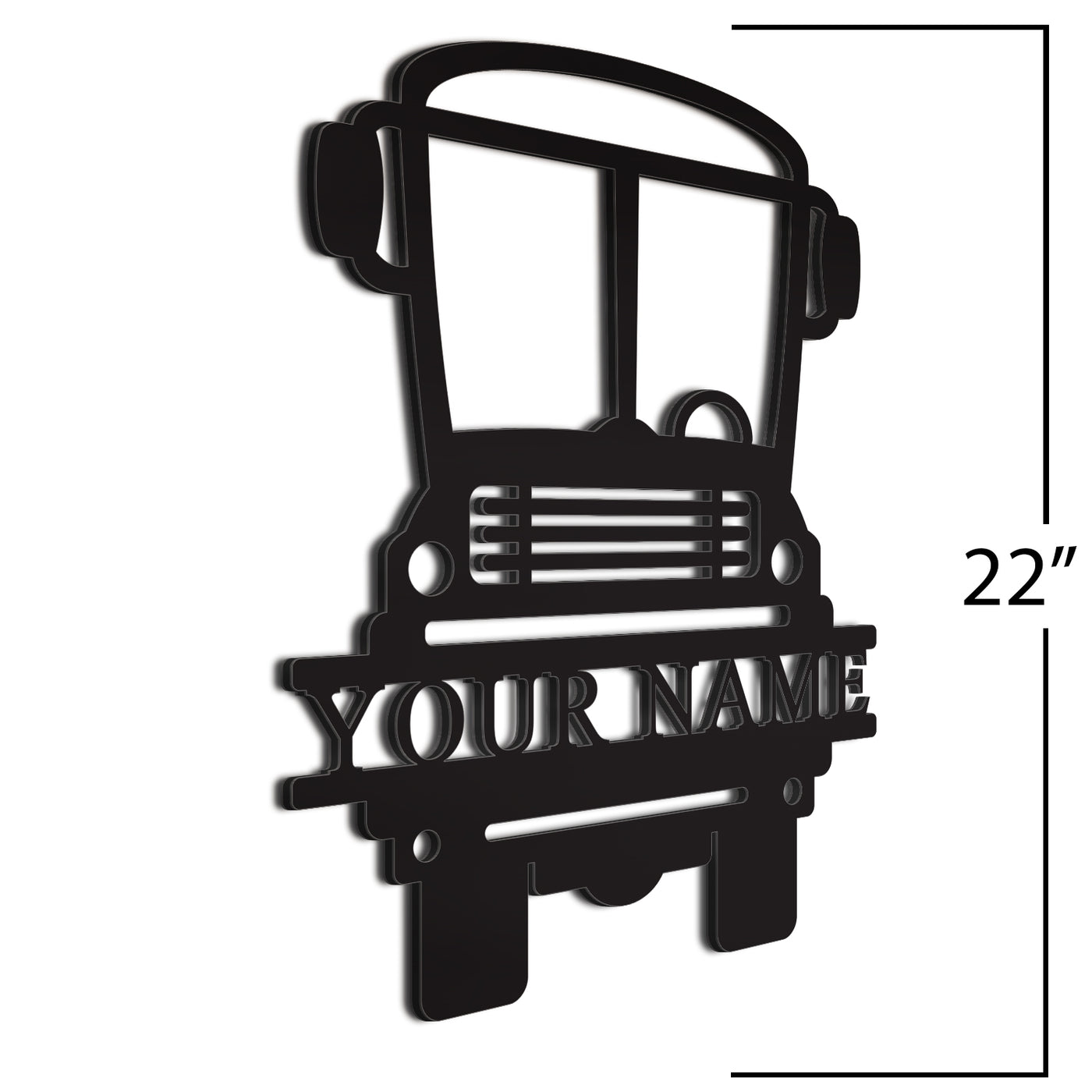  School Bus Sign Black 22 Inch