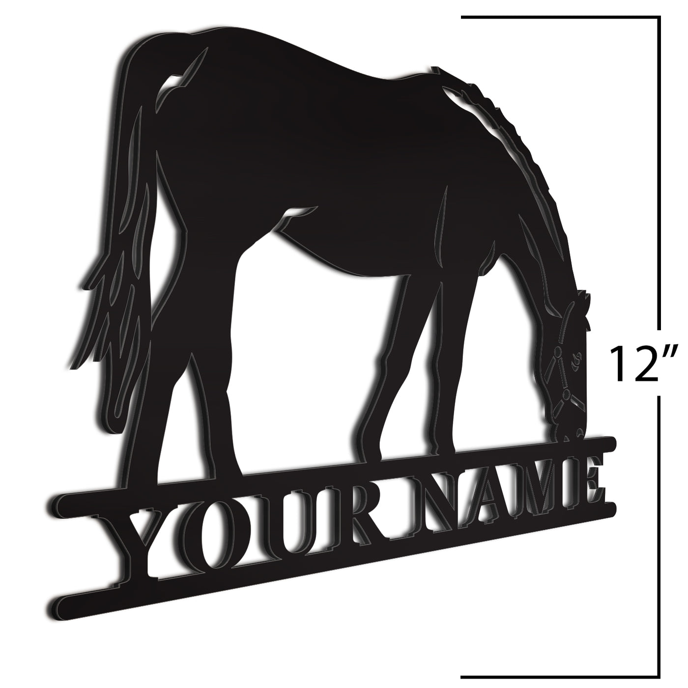 Black Horse Sign 12 Inch