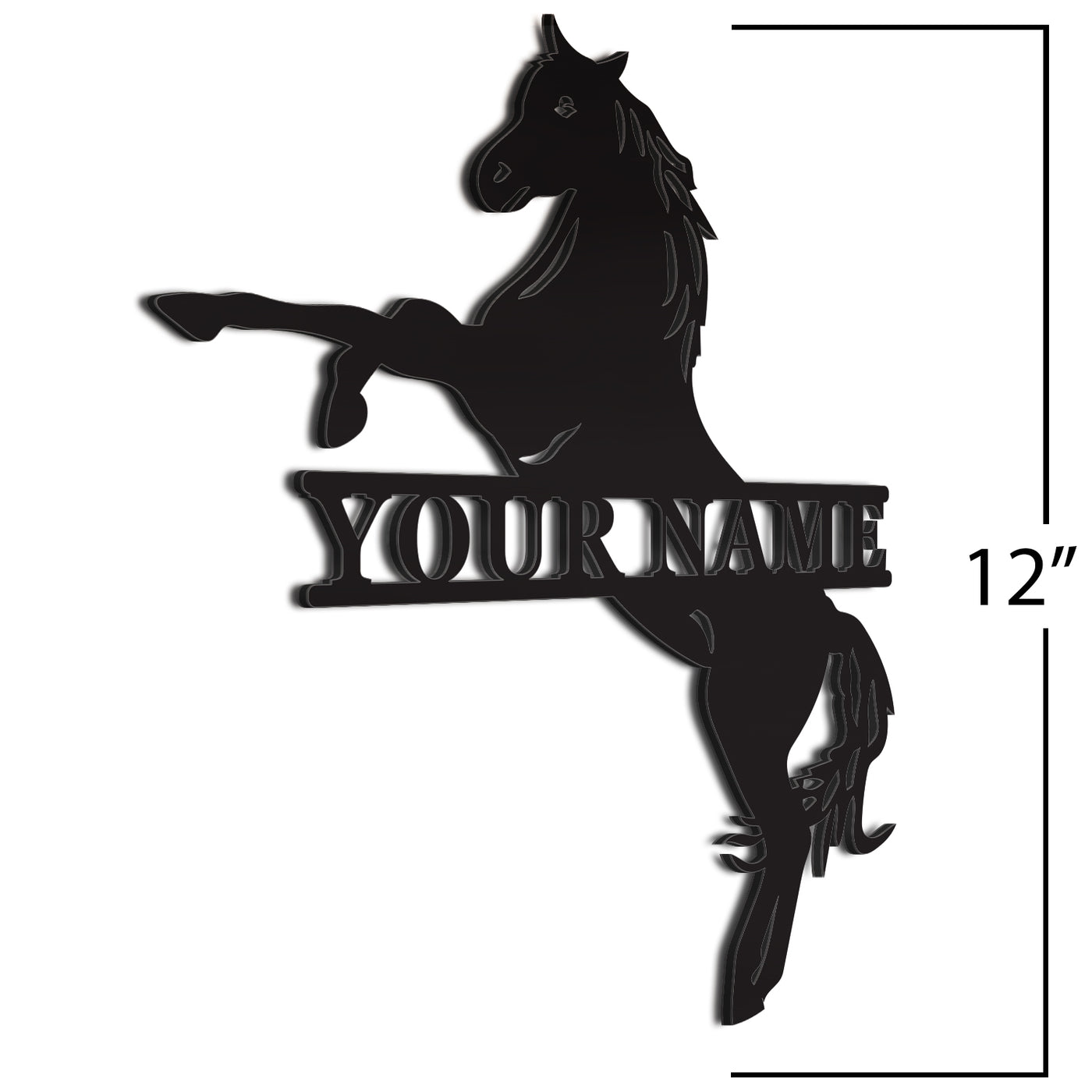 Black Horse Sign 12 Inch