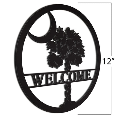 Palmetto Welcome Sign Black 12 Inch