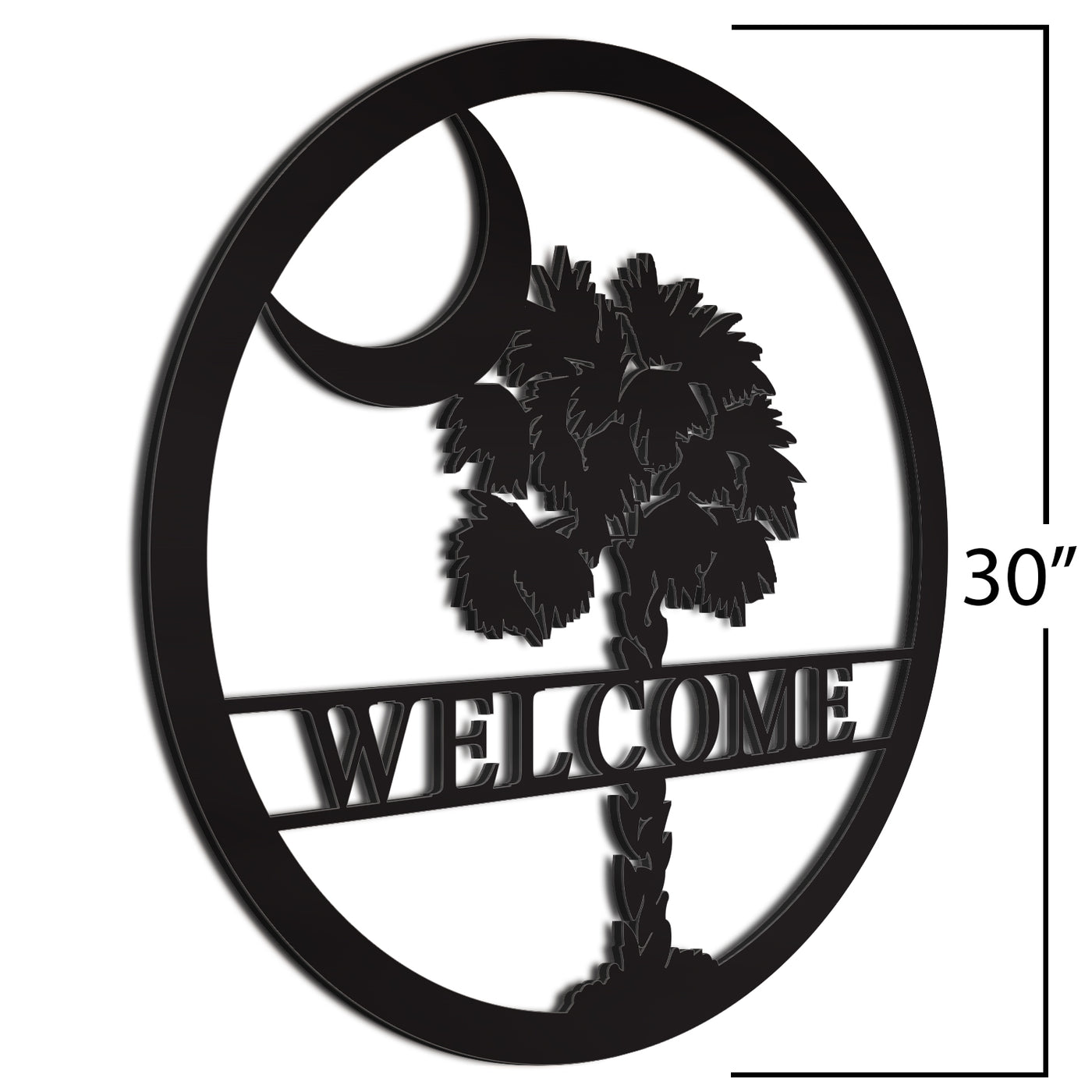 Palmetto Welcome Sign Black 30 Inch