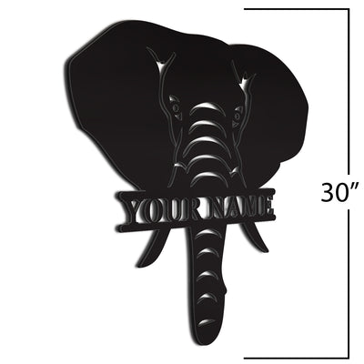   Elephant Sign Black 30 Inch