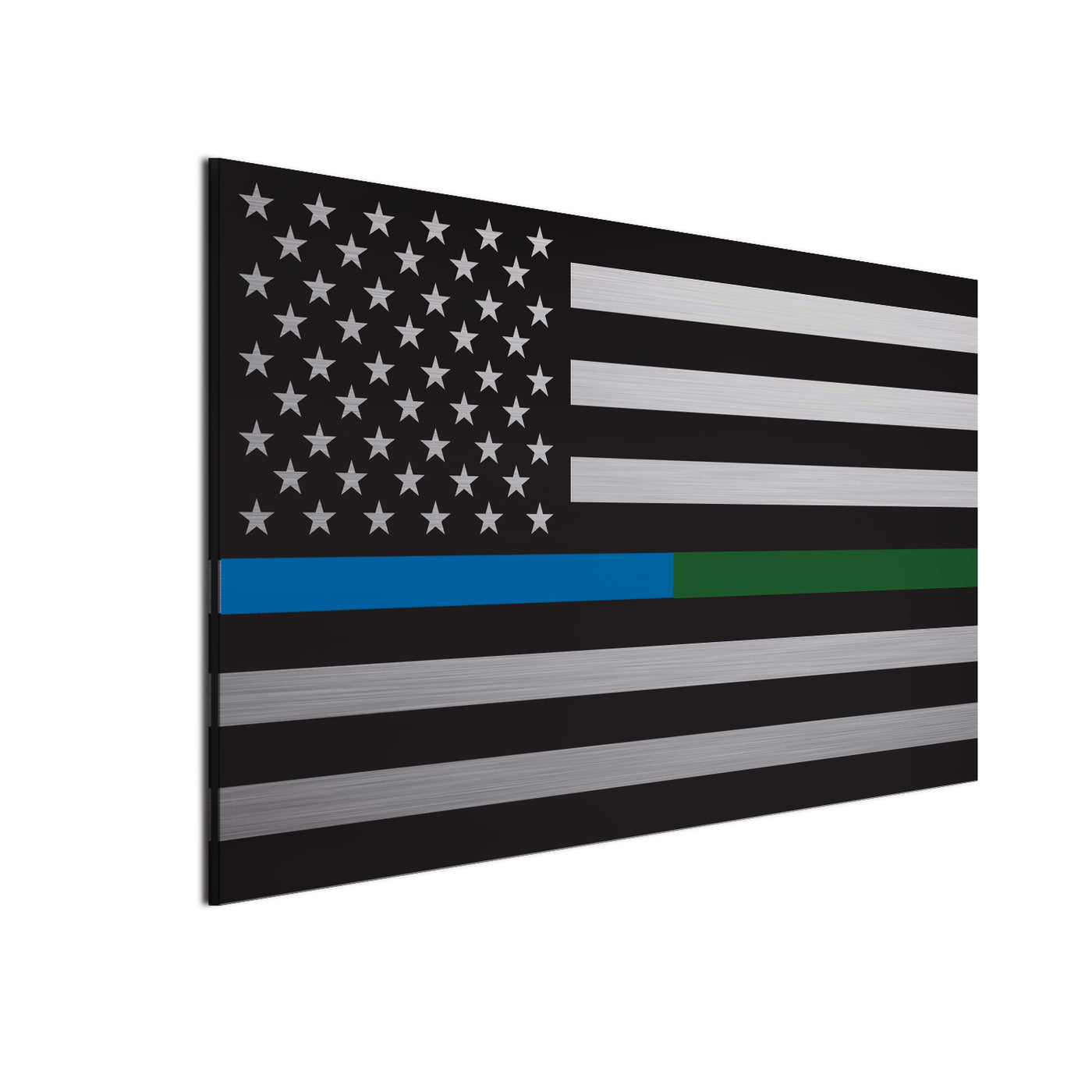Black with blue and green stripe.