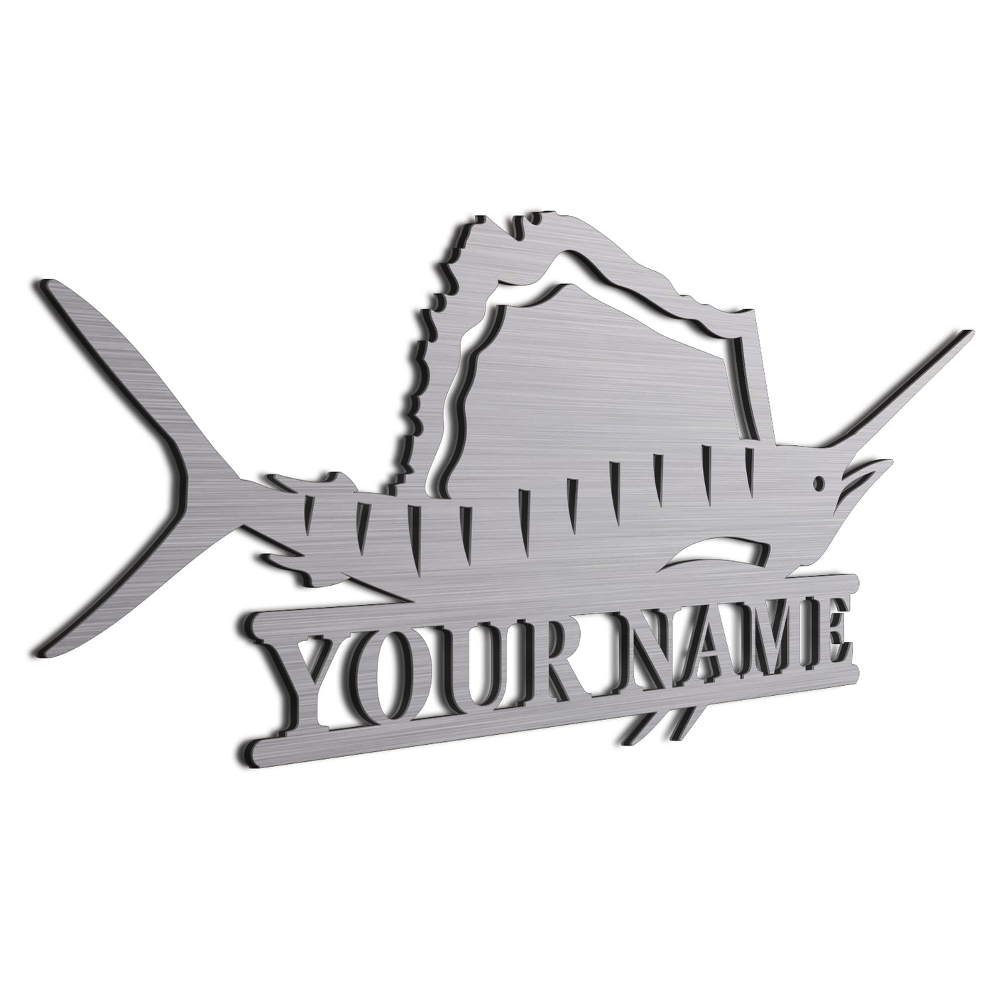   Aluminum Personalized Marlin Sign: Brush 