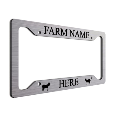 Brush frame with font and goats in black.