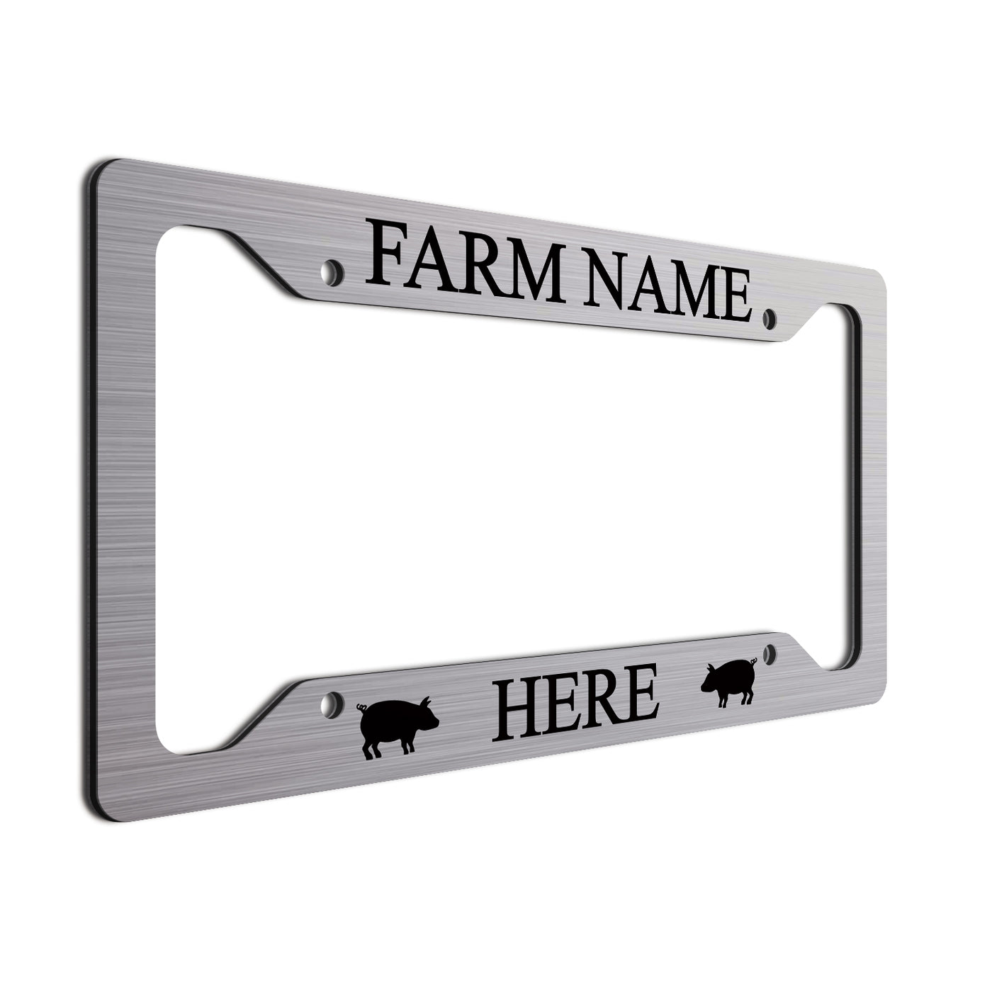 Personalized License Plate Frame For farmers. Choice of colors. Beautiful Brushed Aluminum. Your farm or ranch name will shine!