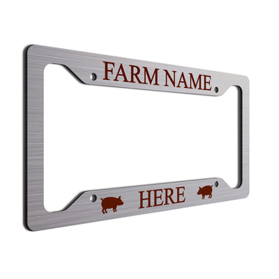 Personalized License Plate Frame For farmers. Choice of colors. Beautiful Brushed Aluminum. Your farm or ranch name will shine!