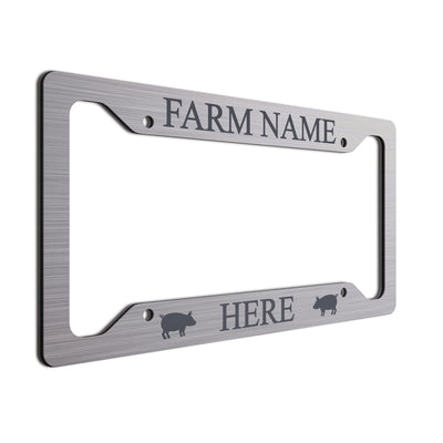 Personalized License Plate Frame For farmers. Choice of colors. Beautiful Brushed Aluminum. Your farm or ranch name will shine!