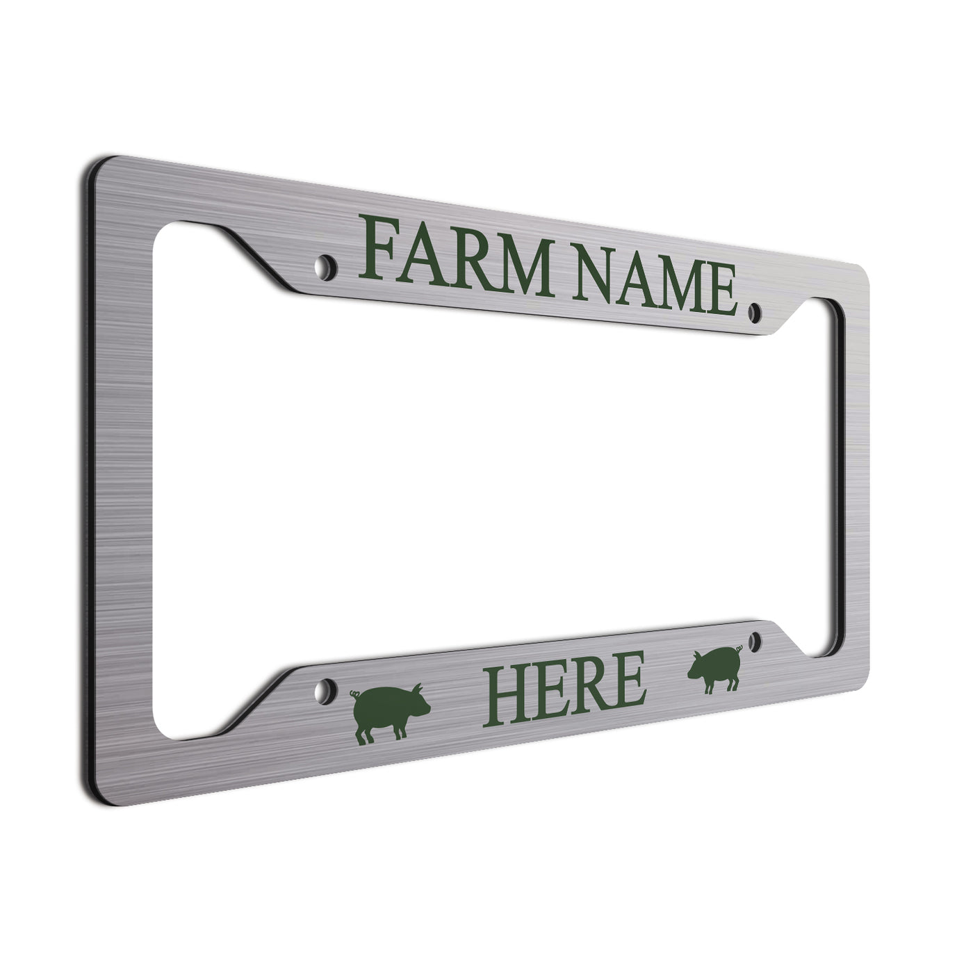 Personalized License Plate Frame For farmers. Choice of colors. Beautiful Brushed Aluminum. Your farm or ranch name will shine!