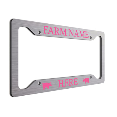 Personalized License Plate Frame For farmers. Choice of colors. Beautiful Brushed Aluminum. Your farm or ranch name will shine!