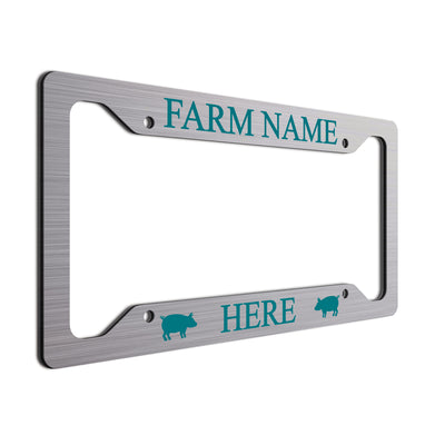 Personalized License Plate Frame For farmers. Choice of colors. Beautiful Brushed Aluminum. Your farm or ranch name will shine!