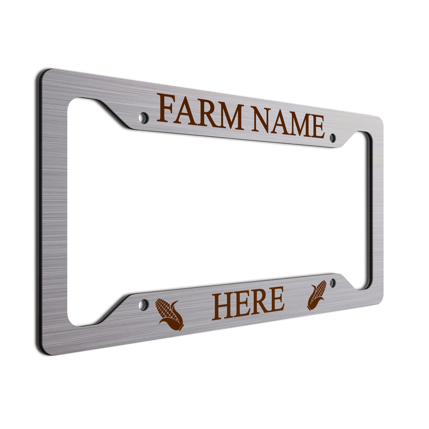 Personalized License Plate Frame For farmers. Choice of colors. Beautiful Brushed Aluminum. Your farm or ranch name will shine!