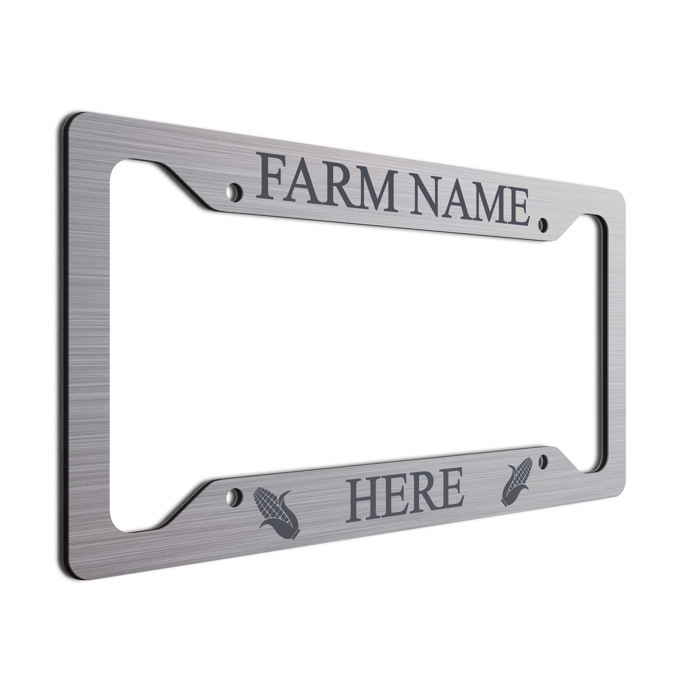 Personalized License Plate Frame For farmers. Choice of colors. Beautiful Brushed Aluminum. Your farm or ranch name will shine!