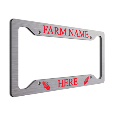 Personalized License Plate Frame For farmers. Choice of colors. Beautiful Brushed Aluminum. Your farm or ranch name will shine!