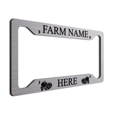 Personalized License Plate Frame For farmers. Choice of colors. Beautiful Brushed Aluminum. Your farm or ranch name will shine!