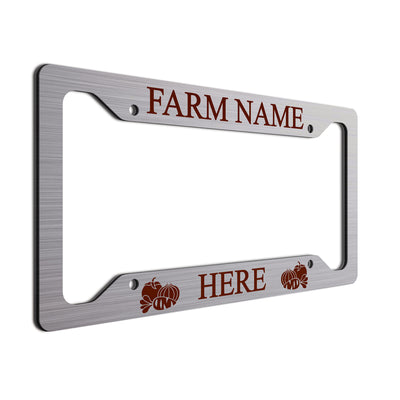 Personalized License Plate Frame For farmers. Choice of colors. Beautiful Brushed Aluminum. Your farm or ranch name will shine!