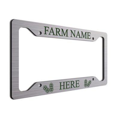 Personalized License Plate Frame For farmers. Choice of colors. Beautiful Brushed Aluminum. Your farm or ranch name will shine!