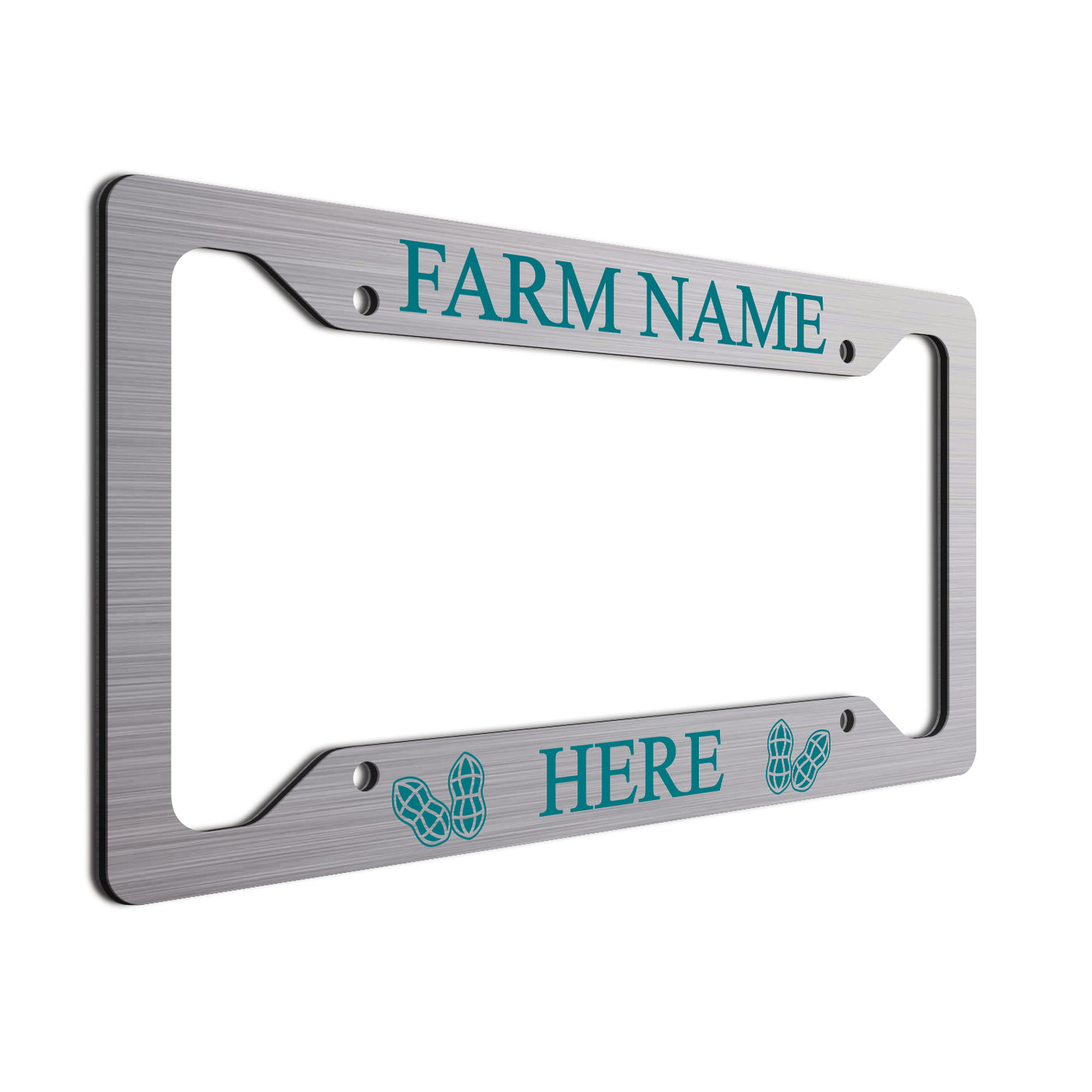 Personalized License Plate Frame For farmers. Choice of colors. Beautiful Brushed Aluminum. Your farm or ranch name will shine!