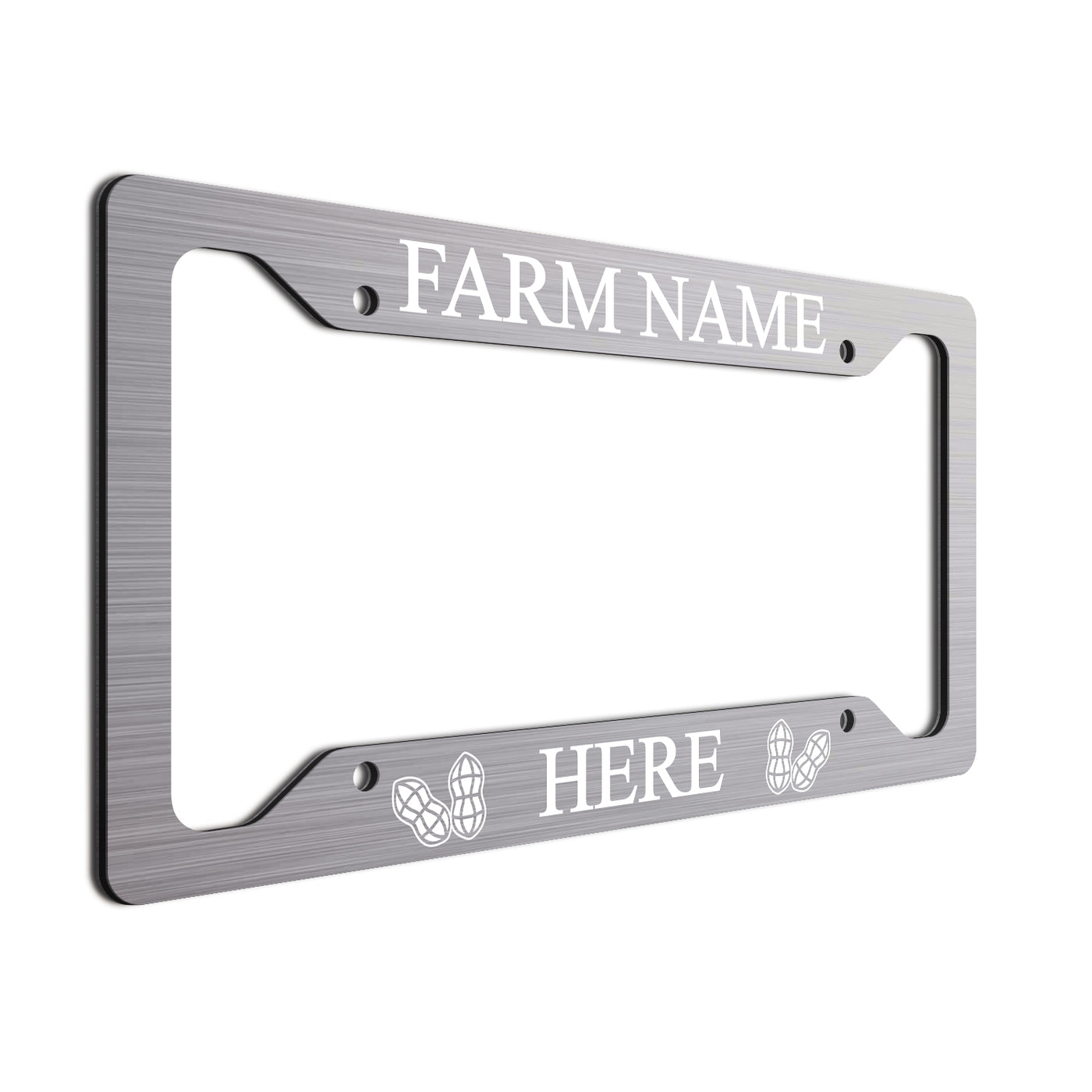 Personalized License Plate Frame For farmers. Choice of colors. Beautiful Brushed Aluminum. Your farm or ranch name will shine!