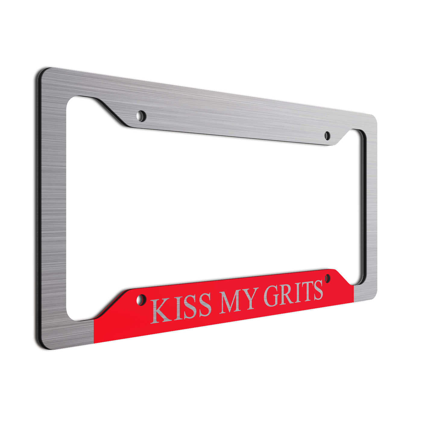 Kiss My Grits License Plate Frame| Fun Vanity Plate Frame