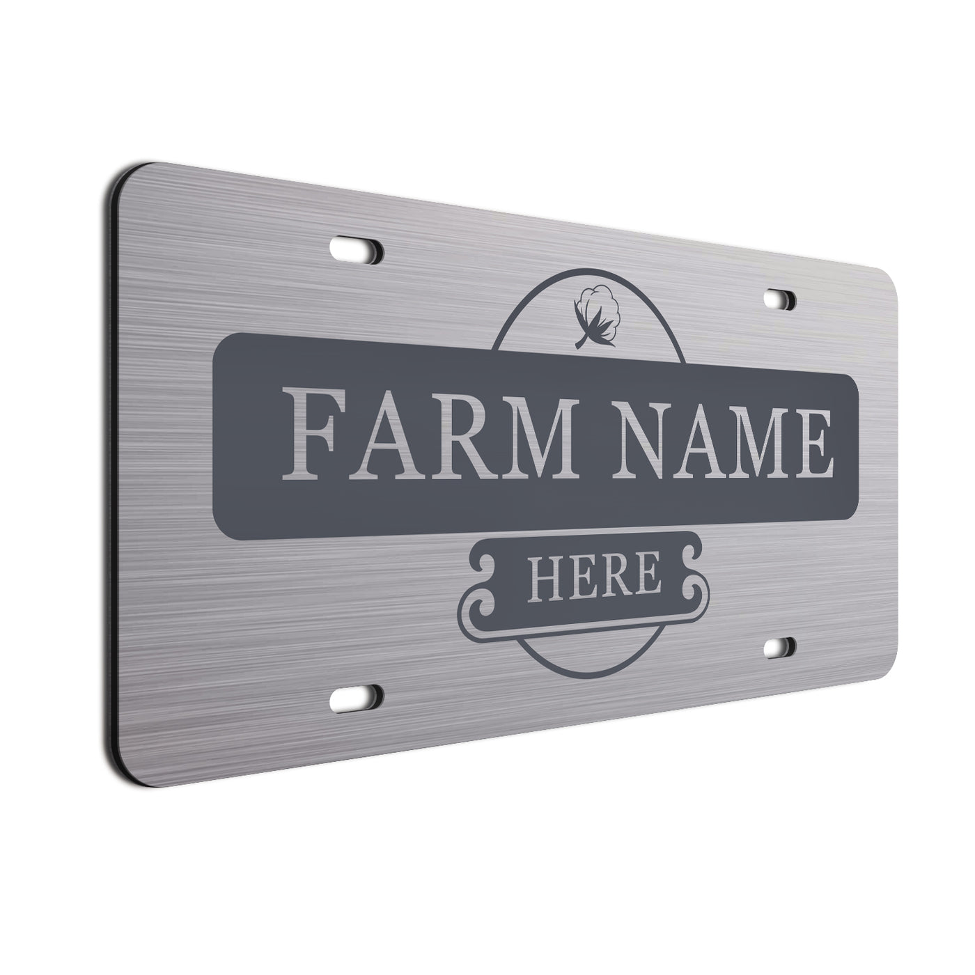 Farmer Car License Plate Charcoal Cotton