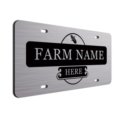 Farmer Car License Plate Black Corn