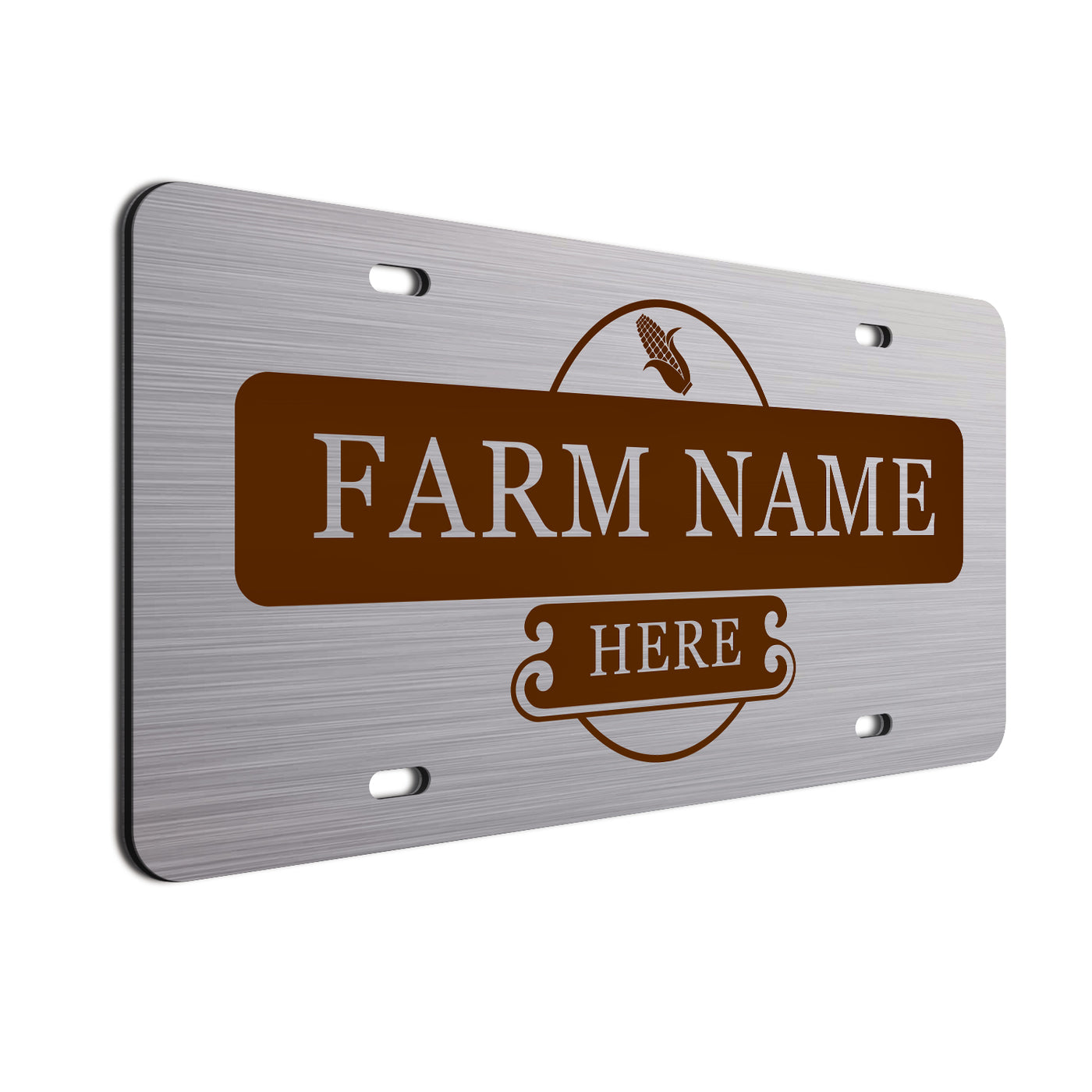 Farmer Car License Plate Brown Corn