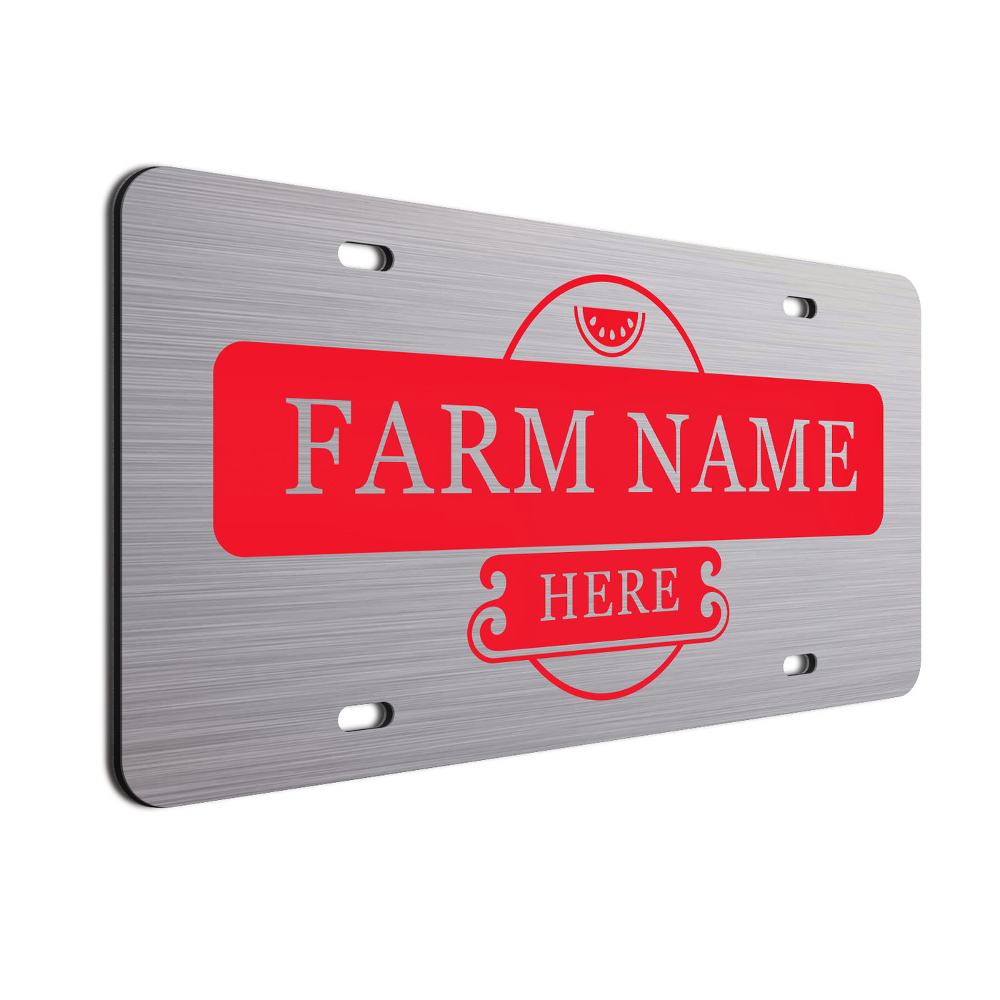 Farmer Car License Plate Red Watermelon