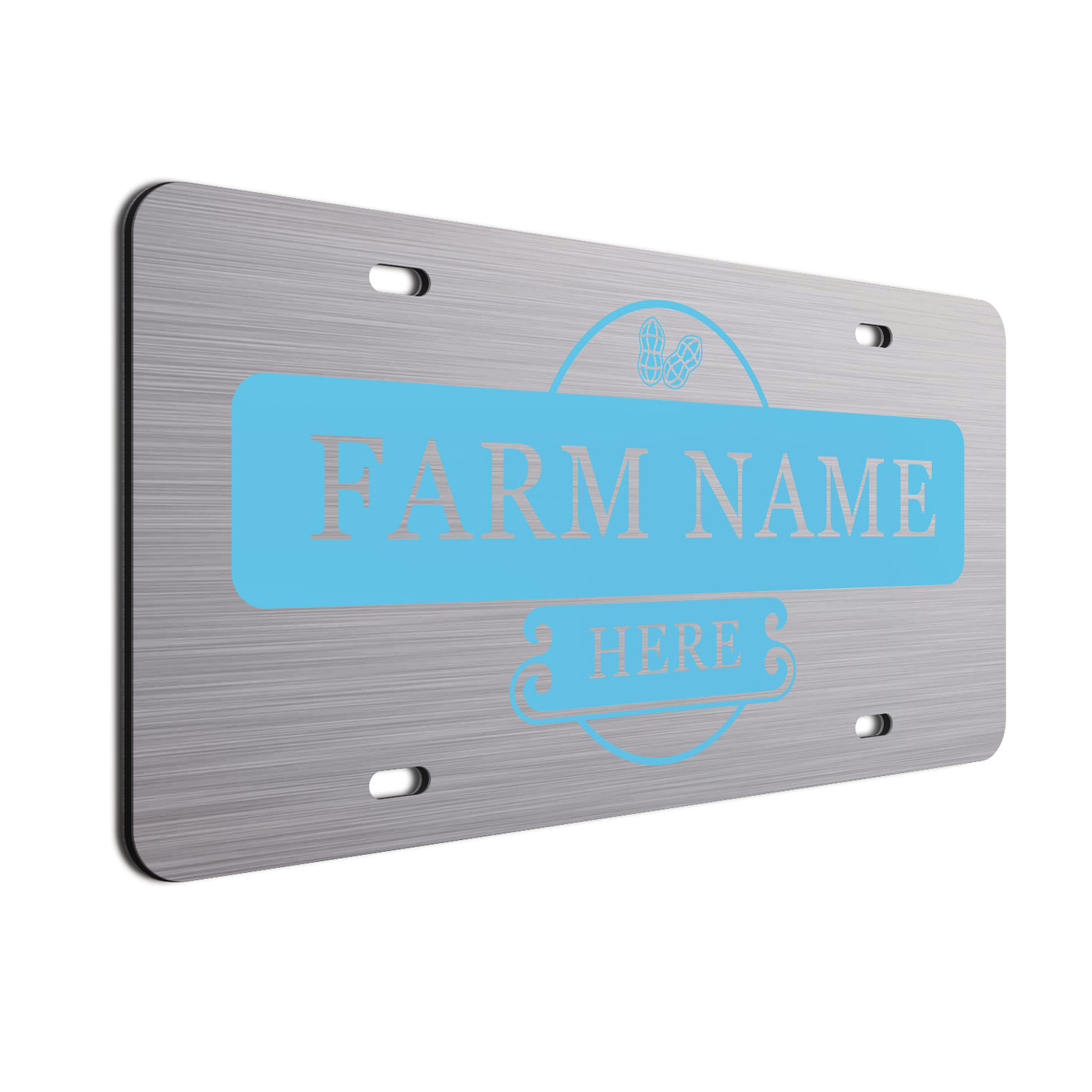 Farmer Car License Plate Baby Blue Peanuts