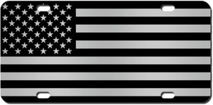 American Flag License Plate Brush Black