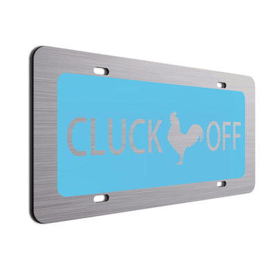  Cluck Off Car License Plate Baby Blue