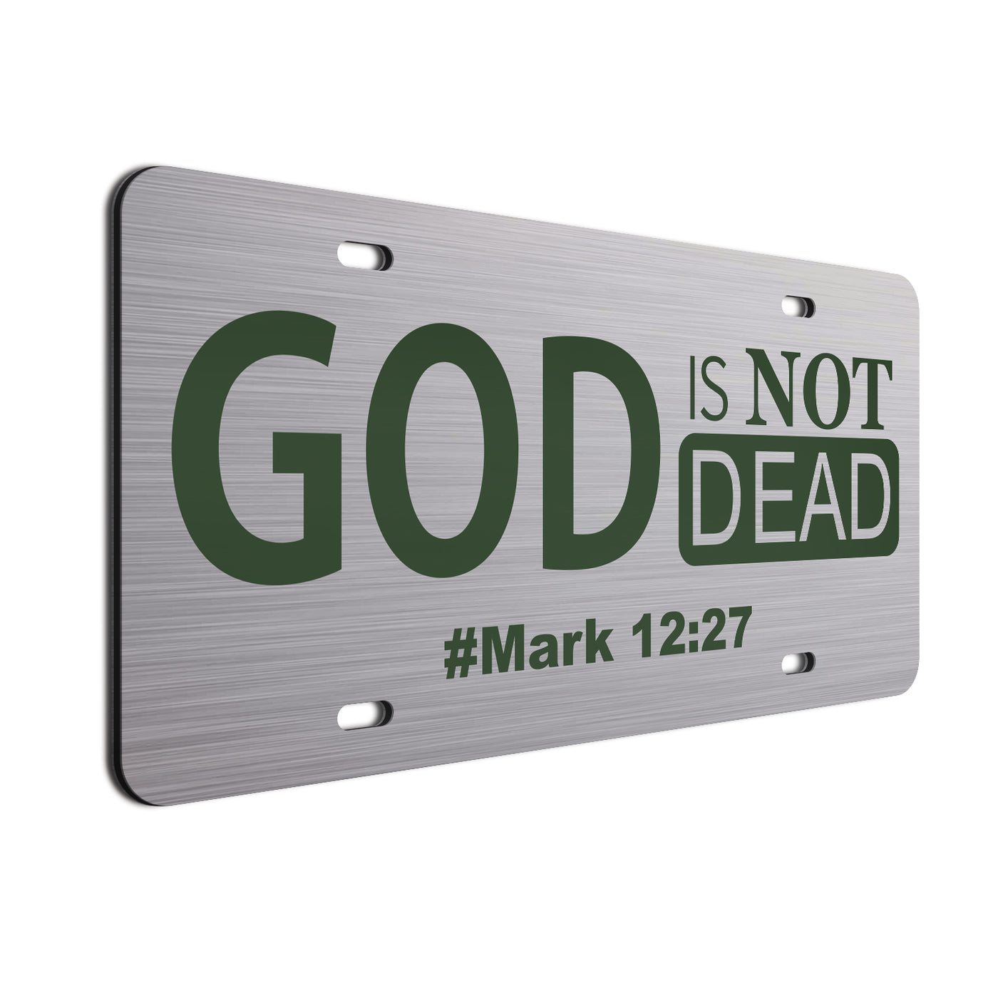  God Is Not Dead Car License Plate Dark Green