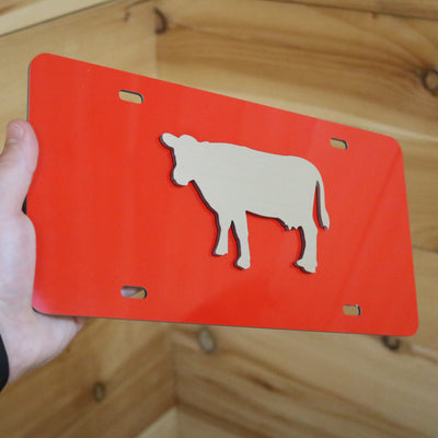 3-D Cow/Cattle License Plate. Car tag for cattle farmers and ranchers. Great gift that is Made in the USA.