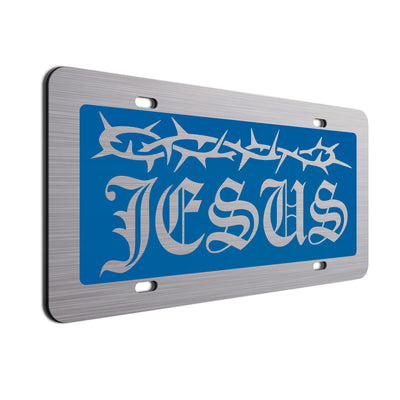 Jesus  License Plate Brown