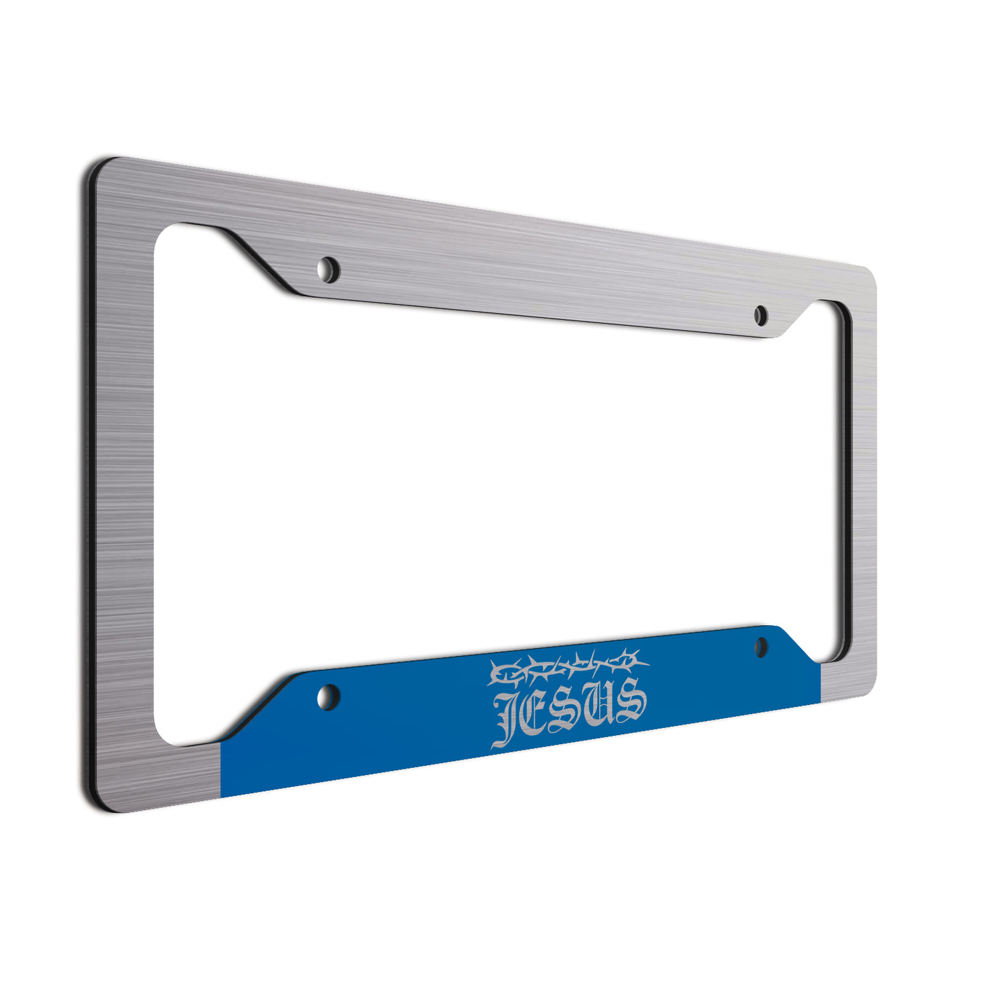 Jesus Car Tag Frame Blue