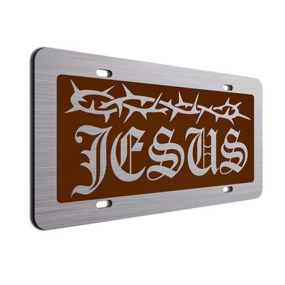  Jesus License Plate Burgundy