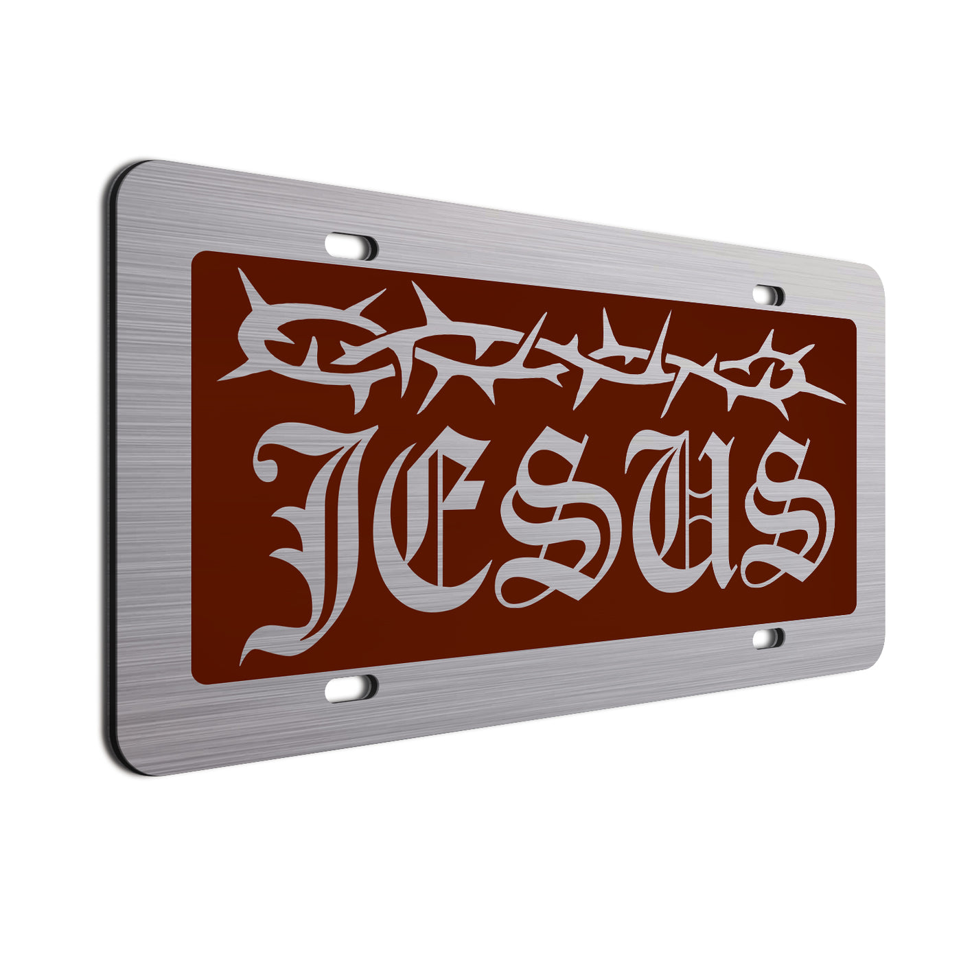  Jesus License Plate Charcoal