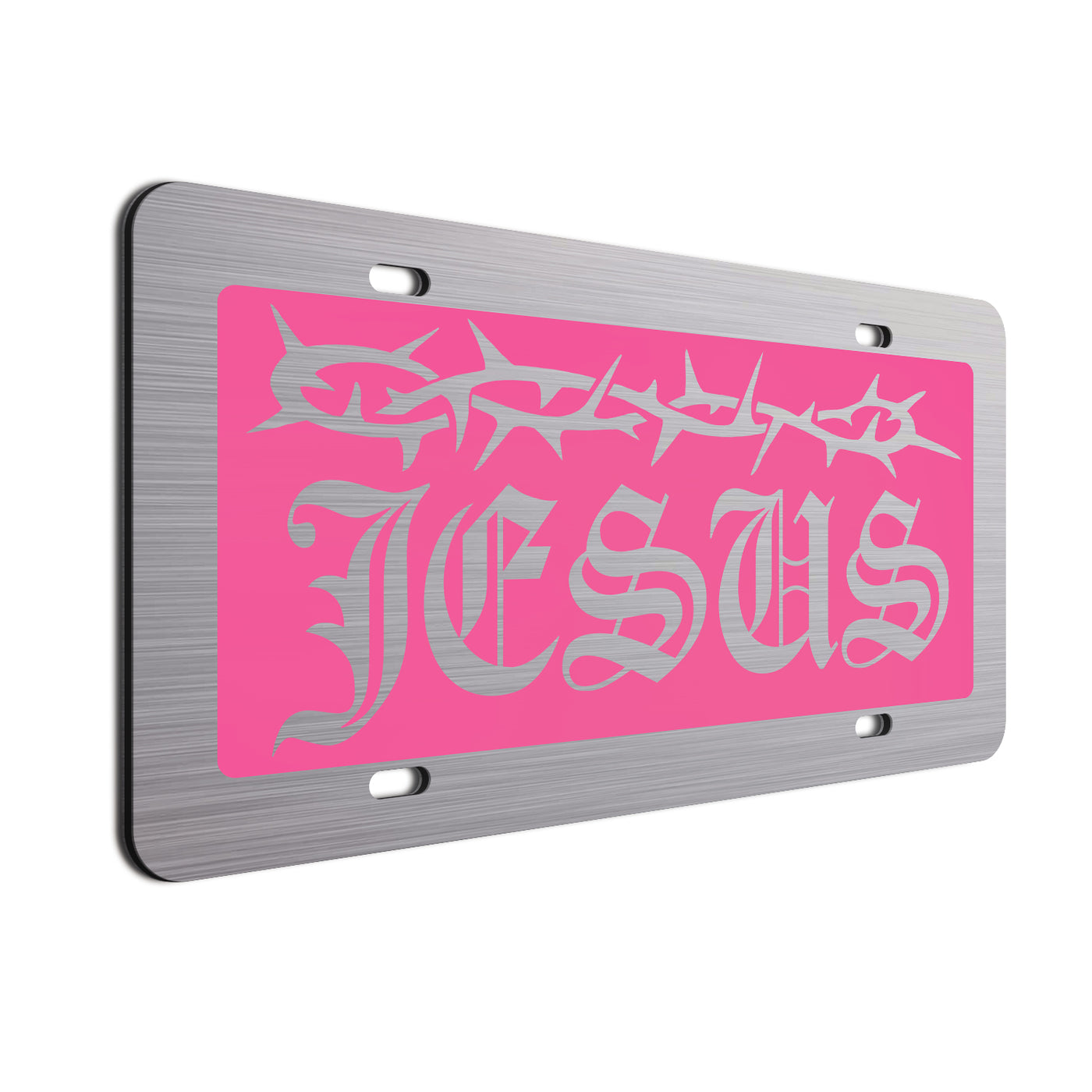  Jesus License Plate Pink