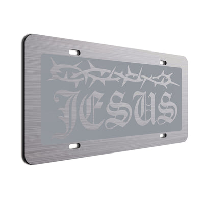  Jesus License Plate Silver