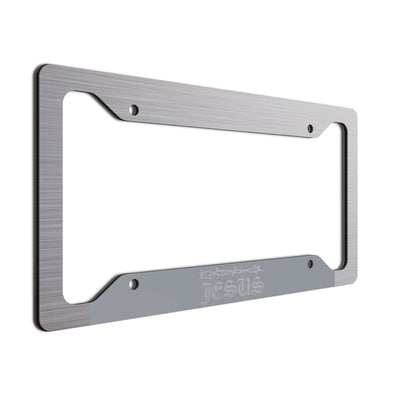 Jesus Car Tag Frame Silver