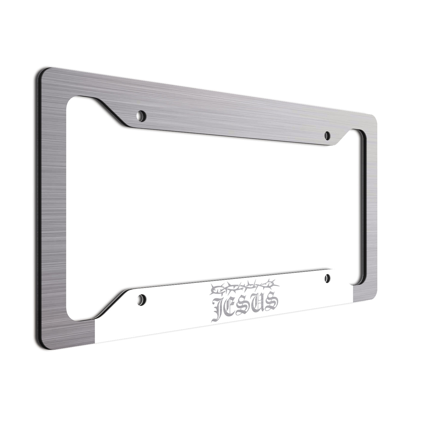 Jesus Car Tag Frame White