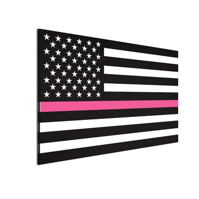 White on black with pink stripe.