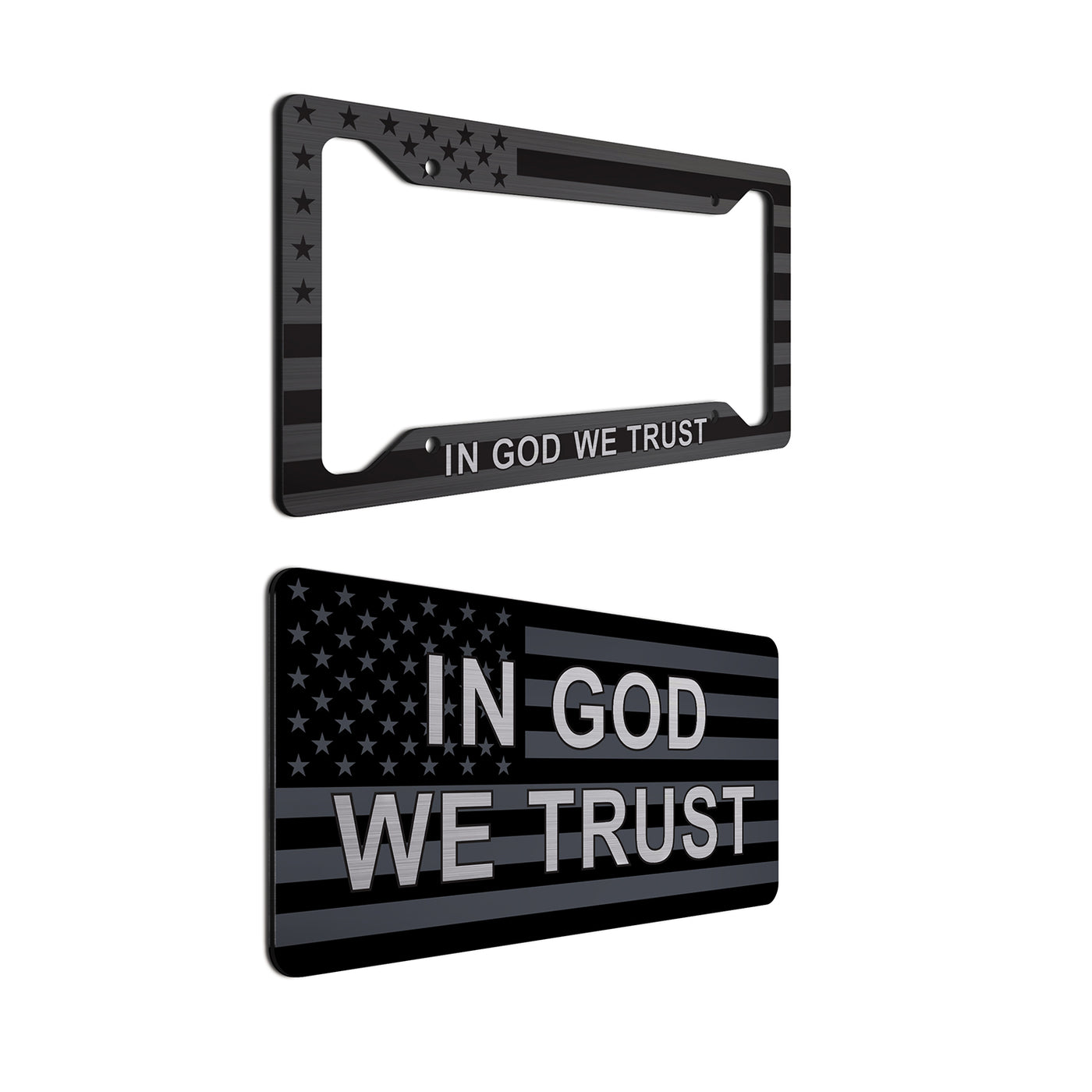 American Flag In God We Trust Tag and Frame Combo | Perfect for anyone who loves God and Country! | Made in the USA