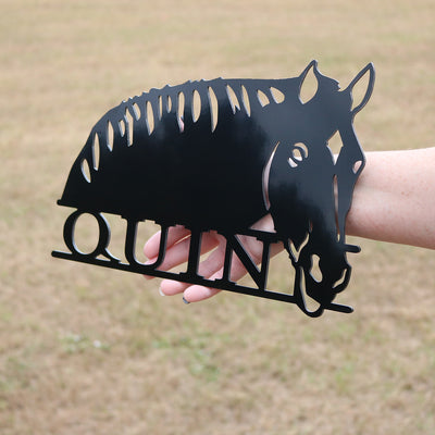 Personalized Horse Head Sign | Door hanger | Stall Sign | Gift for Horse Lovers
