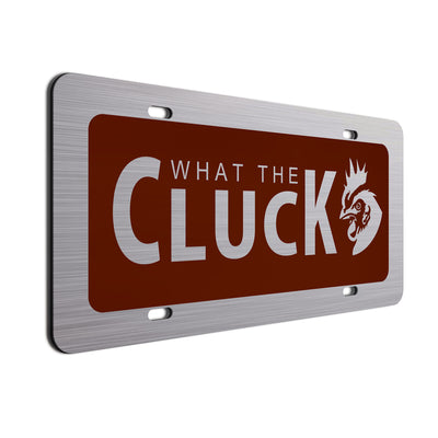 What The Cluck License Plate Burgundy